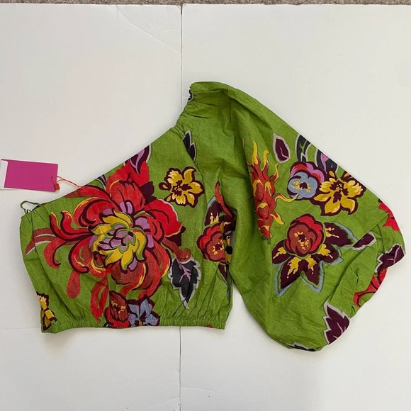 NWT RHODE Floral One Shoulder Crop Top Size 6 - Picture 4 of 11